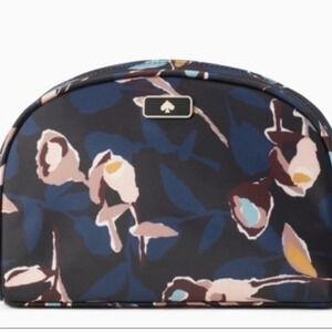 Kate Spade New York Floral Cosmetic Case Zip Pouch Travel Makeup Bag NWT